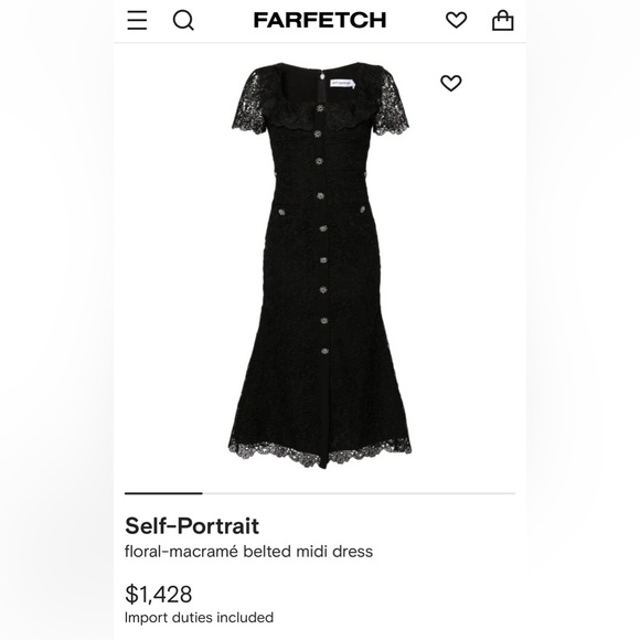 Self-Portrait Black Guipure Lace Midi Dress - Picture 4 of 9